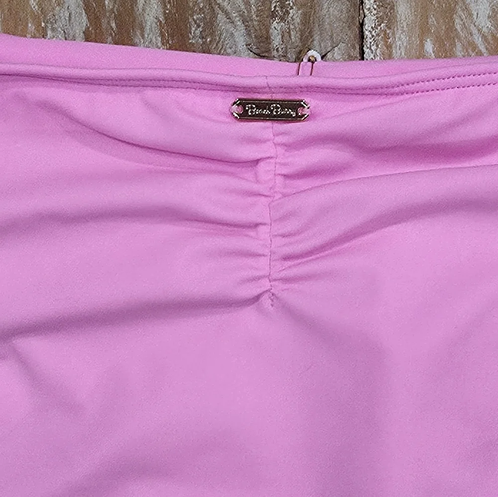 NWT Beach Bunny Noelani Pink Gold Chain Full Bikini Bottoms XL - Picture 6 of 6